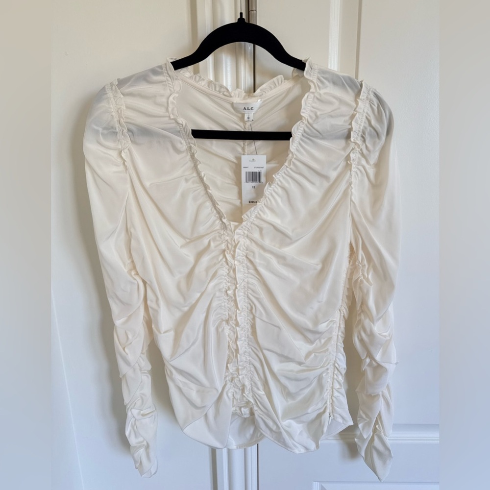 A.L.C. V-Neck Long Sleeve Blouse